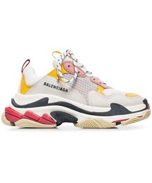 BALENCIAGA | Balenciaga white, pink and yellow triple s leather sneakers(スニーカー)