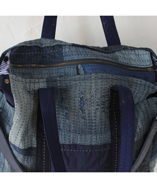 FUNSET OF ART RANRU BORO INDIGO 刺し子トート