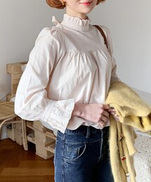 DHOLIC | バックタイフリルネックブラウス(シャツ/ブラウス)