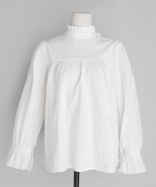 DHOLIC（ディーホリック）の「バックタイフリルネックブラウス（シャツ/ブラウス・レディース・ベージュ/ホワイト・FREE）」の2枚目の写真