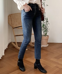 DHOLIC | 裏起毛ツーボタンデニムパンツ(デニムパンツ)