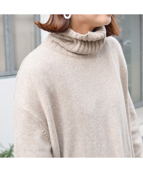 no brand（ノーブランド）の「タートルニットロングOP（ワンピース・レディース・その他）」の4枚目の写真