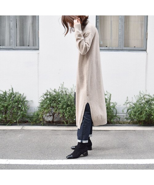 no brand（ノーブランド）の「タートルニットロングOP（ワンピース・レディース・その他）」の3枚目の写真