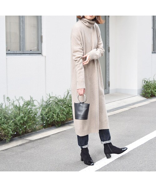 no brand（ノーブランド）の「タートルニットロングOP（ワンピース・レディース・その他）」の2枚目の写真