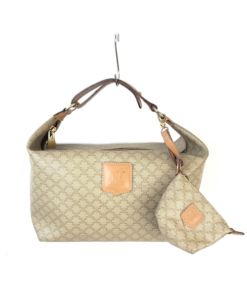STORES.jp(ストアーズドットジェーピー)の「CELINE セリーヌ マカダム ポーチ付き ハンドバッグ ベージュ vintage ヴィンテージ オールドセリーヌ(ハンドバッグ・レディース・その他)」の2枚目の写真
