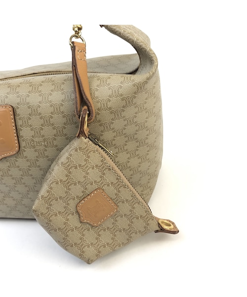 STORES.jp(ストアーズドットジェーピー)の「CELINE セリーヌ マカダム ポーチ付き ハンドバッグ ベージュ vintage ヴィンテージ オールドセリーヌ(ハンドバッグ・レディース・その他)」の3枚目の写真