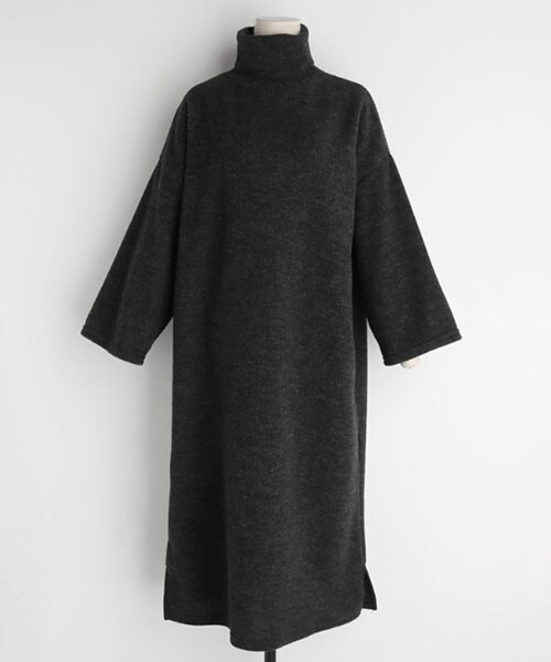 DHOLIC（ディーホリック）の「起毛リブタートルネックワンピース（ワンピース・レディース・ブラウン/ブラック/ホワイト/ピンク・FREE）」の3枚目の写真