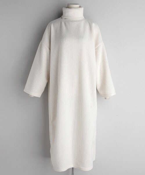 DHOLIC（ディーホリック）の「起毛リブタートルネックワンピース（ワンピース・レディース・ブラウン/ブラック/ホワイト/ピンク・FREE）」の2枚目の写真