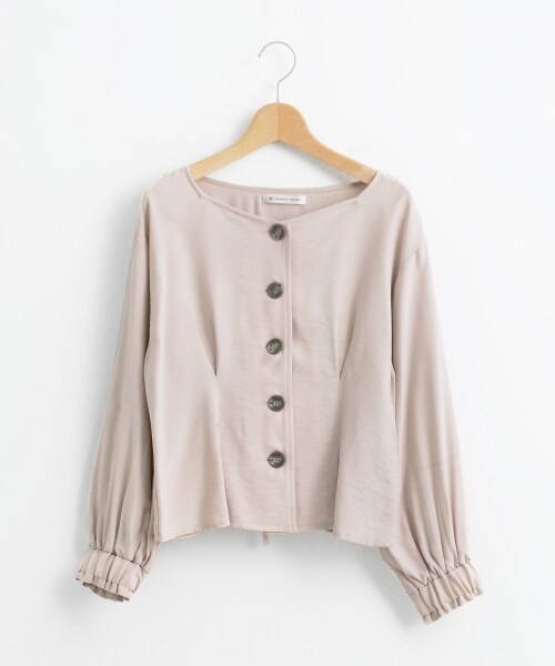 MAJESTIC LEGON（マジェスティックレゴン）の「【予約商品】スクエアネックボタンブラウス（トップス・レディース・L/グリーン/アイボリー/ブルー・S/M）」の2枚目の写真