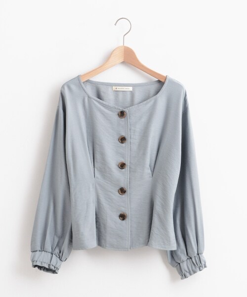 MAJESTIC LEGON（マジェスティックレゴン）の「【予約商品】スクエアネックボタンブラウス（トップス・レディース・L/グリーン/アイボリー/ブルー・S/M）」の3枚目の写真