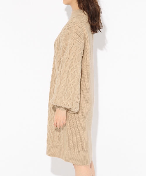 Heather（ヘザー）の「ケーブルニットワンピ－ス（ワンピース/ドレス・ホワイト/ベージュ/ネイビー）」の7枚目の写真