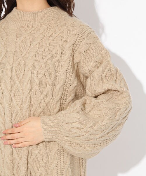 Heather（ヘザー）の「ケーブルニットワンピ－ス（ワンピース/ドレス・ホワイト/ベージュ/ネイビー）」の10枚目の写真