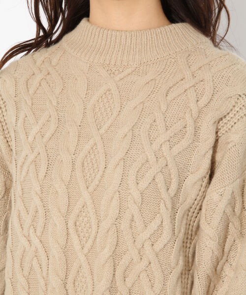Heather（ヘザー）の「ケーブルニットワンピ－ス（ワンピース/ドレス・ホワイト/ベージュ/ネイビー）」の9枚目の写真