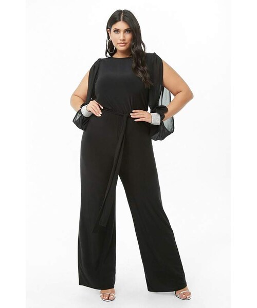 rhinestone jumpsuit plus size