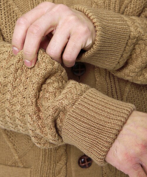 VANQUISH（ヴァンキッシュ）の「フィッシャーマンショールカラーカーディガン[VKT691]（トップス・メンズ・レッド/キャメル/ブラック・L）」の16枚目の写真