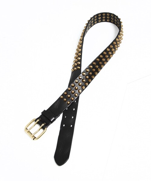 VANQUISH（ヴァンキッシュ）の「Wピンバックルスタッズベルト[VBT093]（財布/小物・メンズ・ブラウン/ブラック・2）」の5枚目の写真