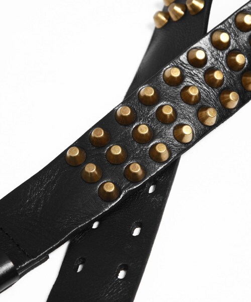 VANQUISH（ヴァンキッシュ）の「Wピンバックルスタッズベルト[VBT093]（財布/小物・メンズ・ブラウン/ブラック・2）」の8枚目の写真