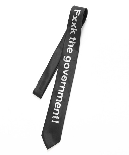 VANQUISH（ヴァンキッシュ）の「FxxK the GOVERNMENTメッセージタイ[VJN043]（財布/小物・メンズ・ネイビー/ブラック・F）」の2枚目の写真