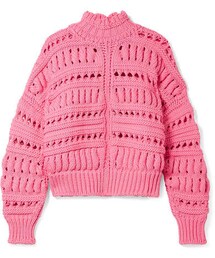 ISABEL MARANT | Isabel Marant - Zoe Oversized Open-knit Cotton-blend Turtleneck Sweater - Pink(ニット/セーター)