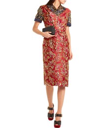 PRADA（プラダ）の「Prada - Metallic Floral-jacquard Midi