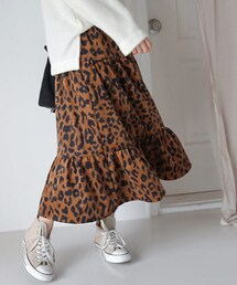 DHOLIC | レオパードギャザーロングスカート(スカート)