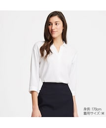 UNIQLO | レーヨンスキッパーブラウス（7分袖）(シャツ/ブラウス)