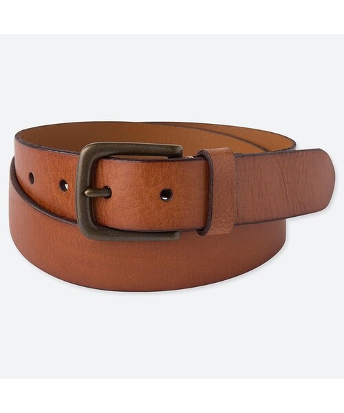 UNIQLO（ユニクロ）の「イタリアンレザーヴィンテージベルト（ベルト・メンズ・BLACK 09/DARK BROWN 38/BROWN 35・M/L/XXL/XL）」の3枚目の写真