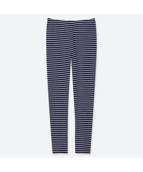 UNIQLO（ユニクロ）の「GIRLS レギンス（ボーダー・10分丈）（レギンス/スパッツ・キッズ・PURPLE 72/NAVY 69/OFF WHITE 01・160/140/130/150/120/110）」の3枚目の写真