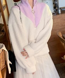 DHOLIC | 配色ハーフジップボアプルオーバー(その他トップス)