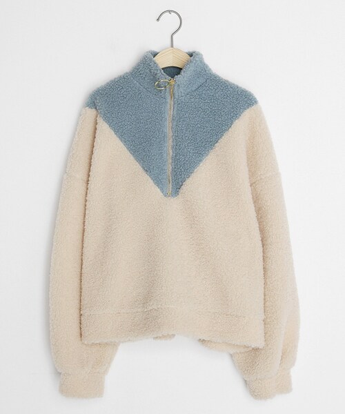 DHOLIC（ディーホリック）の「配色ハーフジップボアプルオーバー（その他トップス・レディース・パープル/ブルー/ベージュ・FREE）」の3枚目の写真