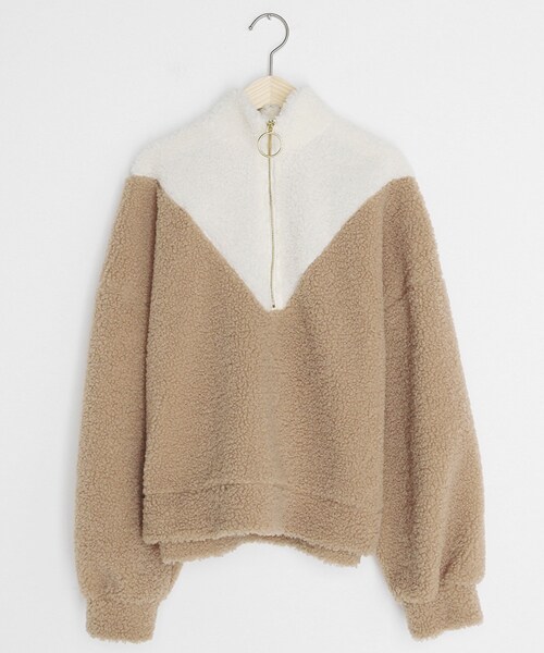 DHOLIC（ディーホリック）の「配色ハーフジップボアプルオーバー（その他トップス・レディース・パープル/ブルー/ベージュ・FREE）」の2枚目の写真