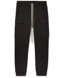 Rick Owens | Rick Owens Black Slim-Fit Tapered Cotton-Blend Cargo Trousers(その他パンツ)