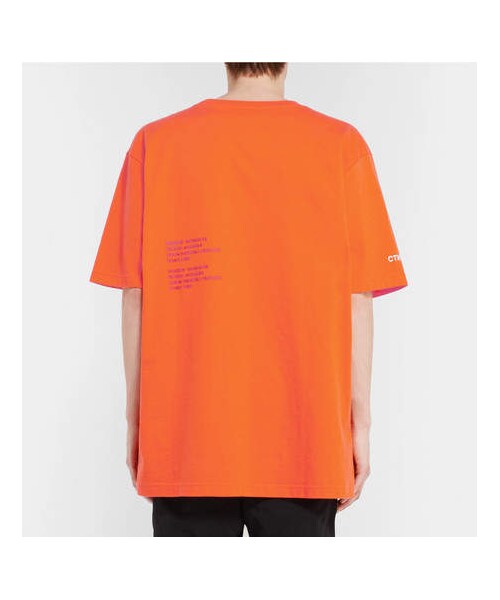 Carhartt(カーハート)の「Heron Preston + Carhartt Oversized Embroidered Cotton-Jersey T-Shirt(Tシャツ/カットソー・メンズ・Orange・M/S/XL/L/XS)」の4枚目の写真