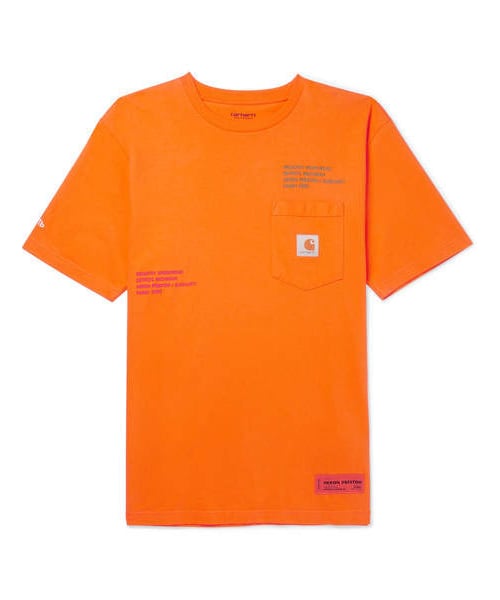 Carhartt(カーハート)の「Heron Preston + Carhartt Oversized Embroidered Cotton-Jersey T-Shirt(Tシャツ/カットソー・メンズ・Orange・M/S/XL/L/XS)」の1枚目の写真