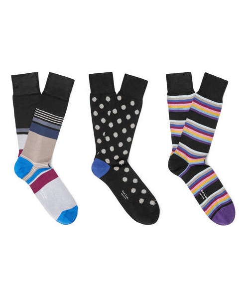 Paul Smith(ポールスミス)の「Paul Smith Three-Pack Cotton-Blend Socks(ソックス/靴下・メンズ・multi・One Size)」の1枚目の写真