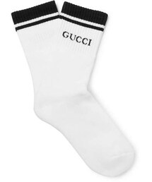 GUCCI | Gucci Logo-Intarsia Stretch Cotton-Blend Socks(ソックス/靴下)
