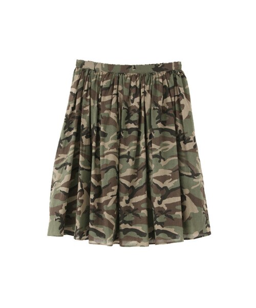 URBAN RESEARCH DOORS（アーバンリサーチドアーズ）の「カモフラギャザースカート（スカート・レディース・カーキ/ブラウン・one）」の2枚目の写真