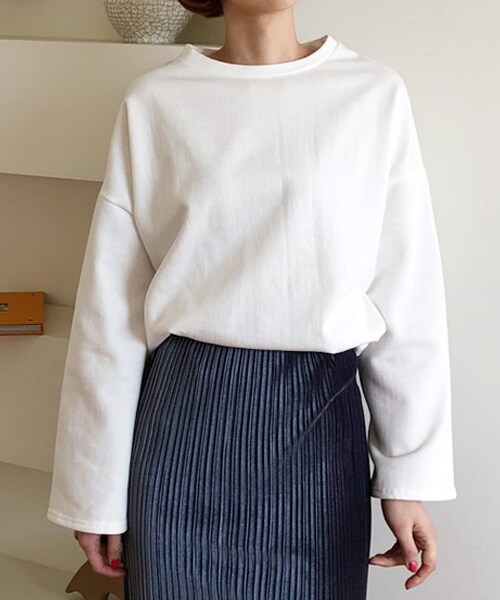 DHOLIC（ディーホリック）の「裏起毛ラウンドTシャツ（Tシャツ/カットソー・レディース・グリーン/イエロー/ブラック/ホワイト・FREE）」の2枚目の写真