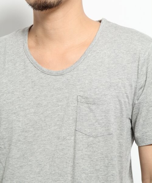 GLOBAL WORK（グローバルワーク）の「スーピマテンジクＵネックＴ（トップス・メンズ・ブルー85/ホワイト05/ブラック09/グリーン72/グレー15・Ｌ/Ｍ/Ｓ/ＸＬ）」の8枚目の写真