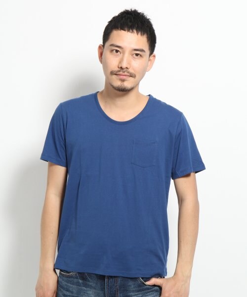 GLOBAL WORK（グローバルワーク）の「スーピマテンジクＵネックＴ（トップス・メンズ・ブルー85/ホワイト05/ブラック09/グリーン72/グレー15・Ｌ/Ｍ/Ｓ/ＸＬ）」の5枚目の写真