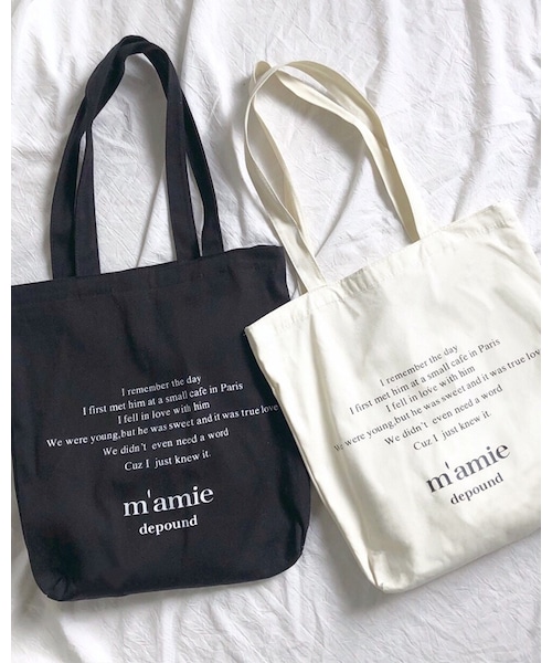 chocomee（チョコミー）の「ロゴトート（トートバッグ・レディース・ホワイト/ブラック・FREE）」の2枚目の写真