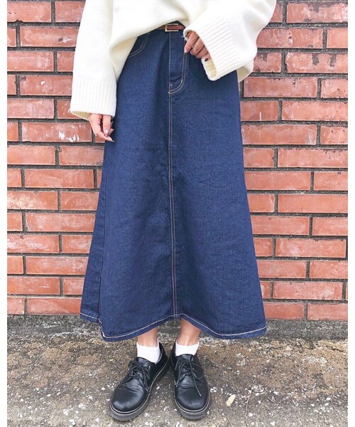 chocomee(チョコミー)の「デニムロングスカート(デニムスカート・レディース・その他/ブルー・S)」の1枚目の写真