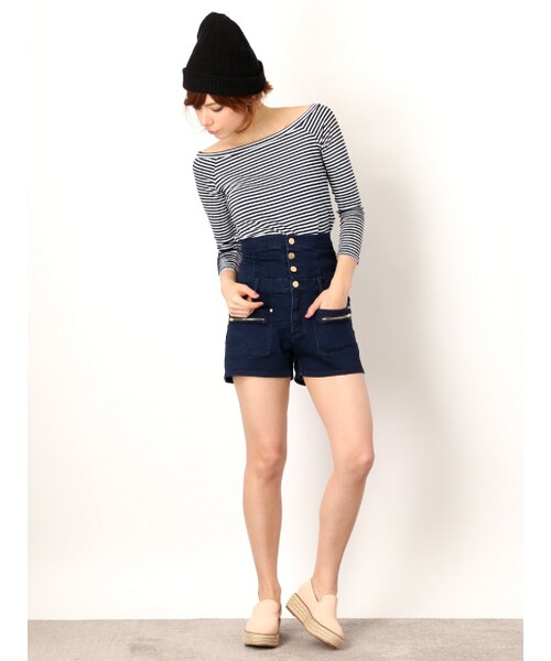 NOMINE（ノミネ）の「ハイウエストショート/S（パンツ・レディース・black/blue/navy・0/1/2）」の4枚目の写真