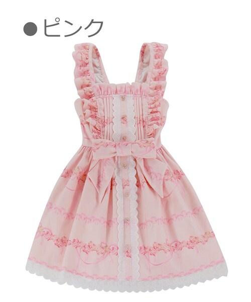 Bobon21（ボボンニジュウイチ）の「花レース柄ワンピース-全２色-（ワンピース・レディース・ホワイト/ピンク・S/M/L）」の2枚目の写真