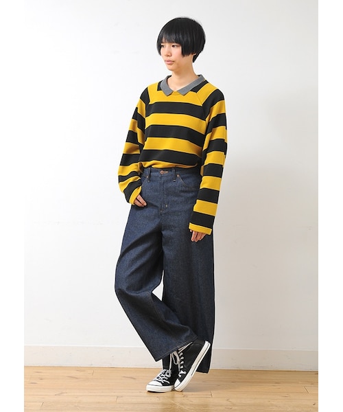 Ne-net(ネネット)の「ネ・ネット / SP Wrangler BOTTOM / パンツ(パンツ・レディース・off white 01○02○/navy 01○02○・サイズ,ウエスト,ヒップ,股上,股下,腿幅,裾幅,01,72,92,32.5,66,35,26,02,75,98,33,69,35.5,26,)」の13枚目の写真