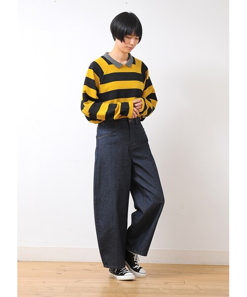 Ne-net(ネネット)の「ネ・ネット / SP Wrangler BOTTOM / パンツ(パンツ・レディース・off white 01○02○/navy 01○02○・サイズ,ウエスト,ヒップ,股上,股下,腿幅,裾幅,01,72,92,32.5,66,35,26,02,75,98,33,69,35.5,26,)」の12枚目の写真