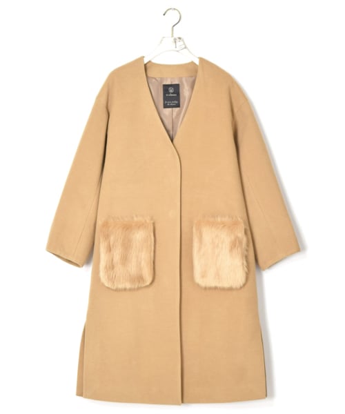w closet（ダブルクローゼット）の「エコウールノーカラーファー