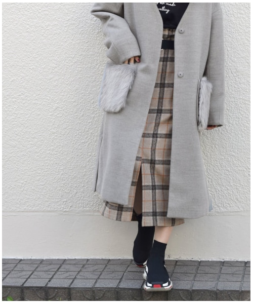 w closet（ダブルクローゼット）の「エコウールノーカラーファー