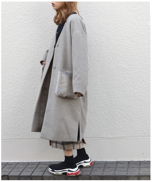 w closet（ダブルクローゼット）の「エコウールノーカラーファー