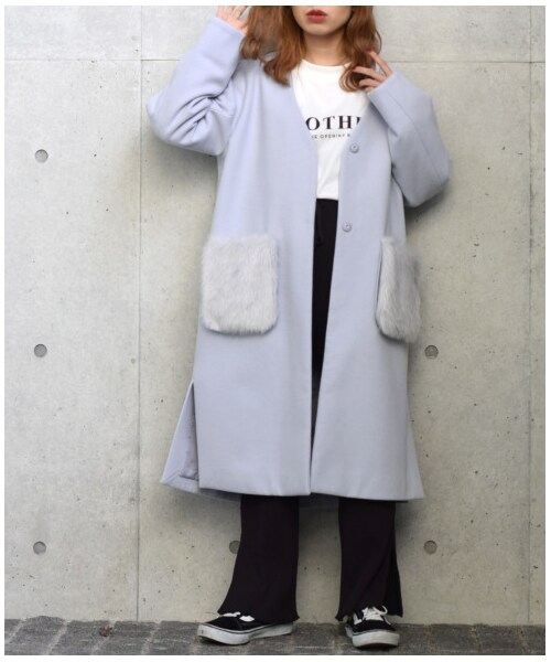 w closet（ダブルクローゼット）の「エコウールノーカラーファー